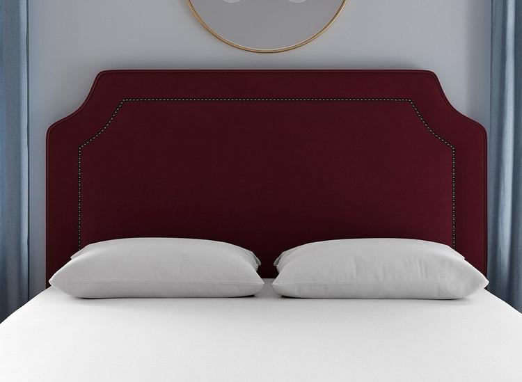 Flaxby Malton Headboard in a merlot wine red colour