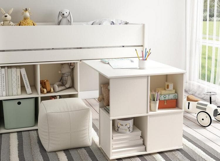 Anderson Kids Wooden Mid Sleeper with Storage & Desk