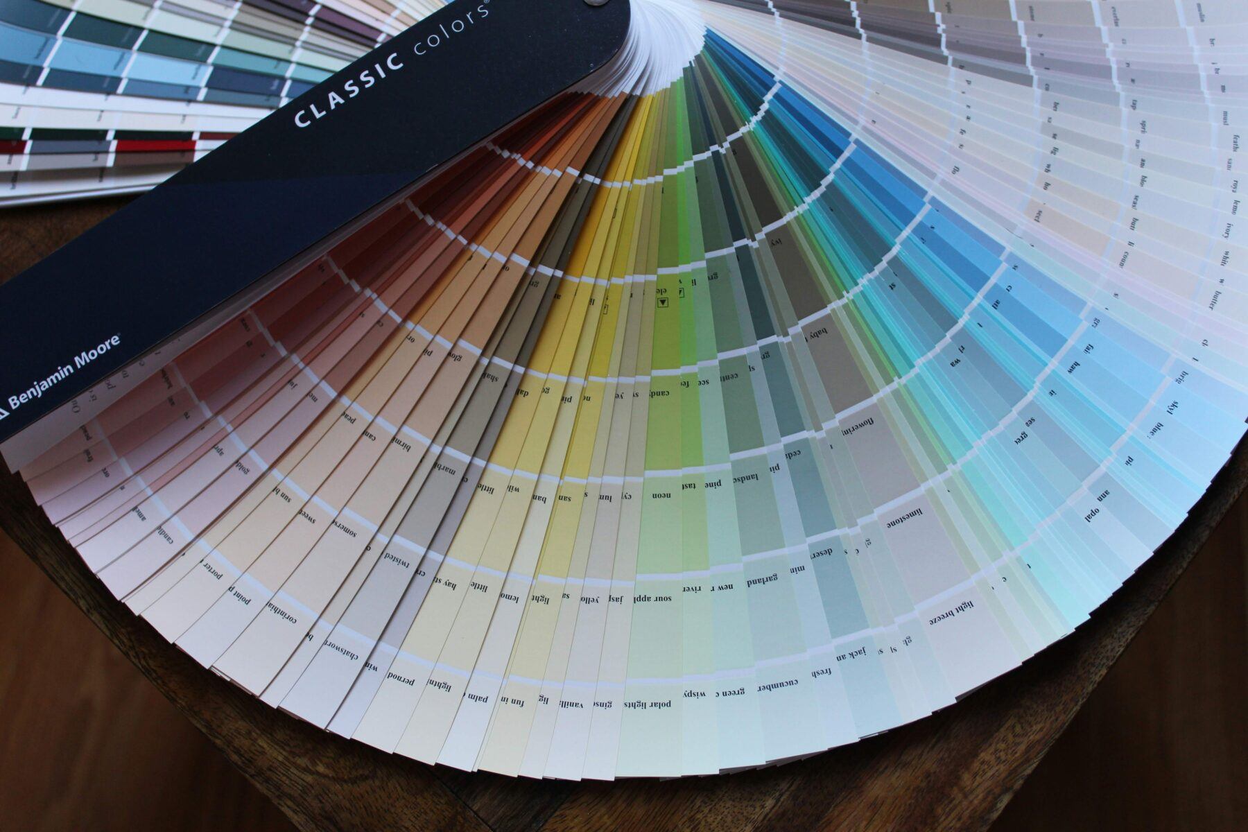 Colourful paint swatches for bedroom decorating