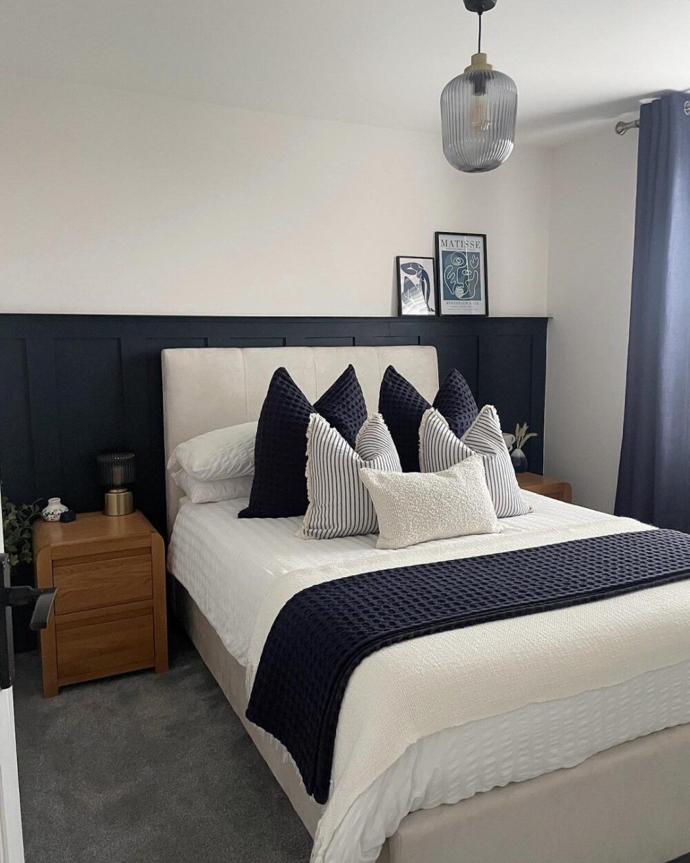 Navy blue and grey bedroom ideas