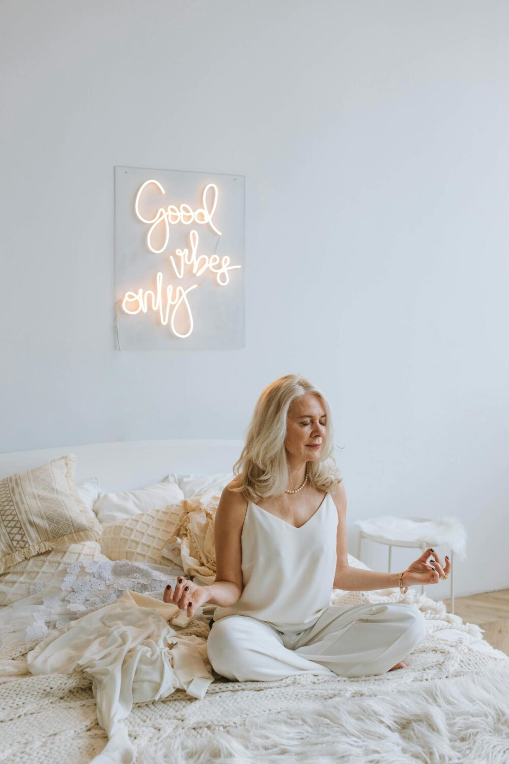 Woman relaxing in bed