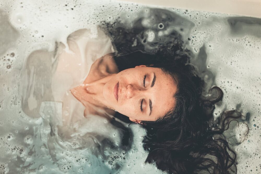 woman relaxing in a bath